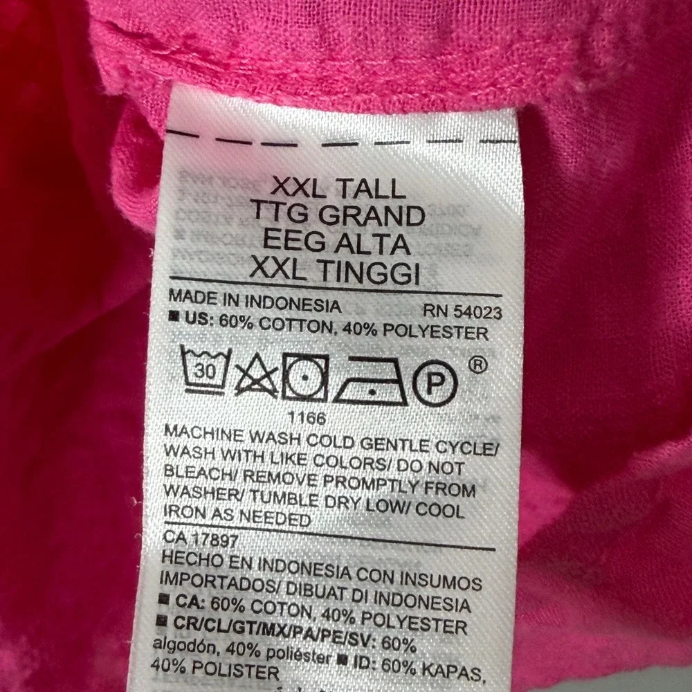 Old Navy Puff Sleeve Top Women XXL Tall Pink Tiered Babydoll Blouse Peplum